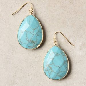 Anthropologie Turquoise Stone Earrings