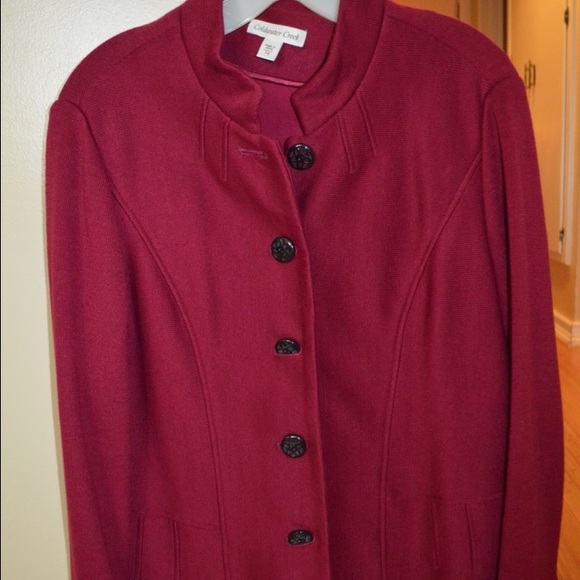 NWOT Coldwater Creek deep plum knit jacket