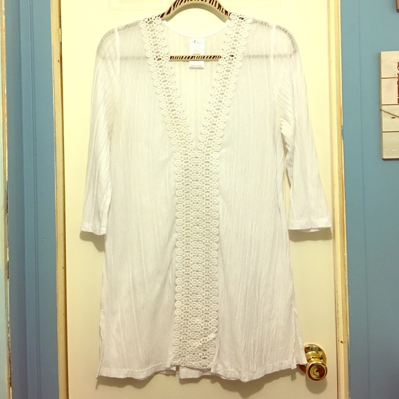 White swimsuit coverup