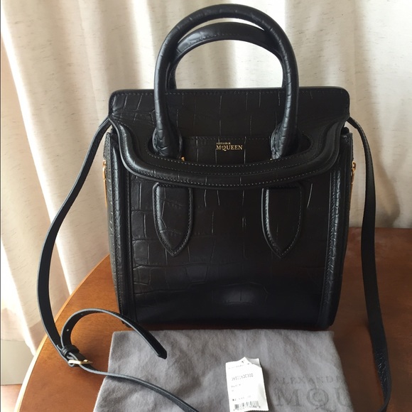 Alexander McQueen Small Crocodile Leather Satchel