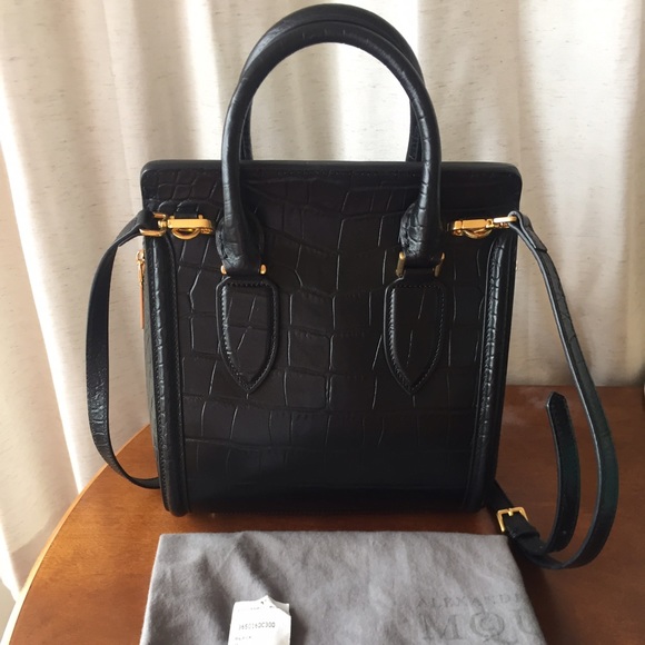 Alexander McQueen Small Crocodile Leather Satchel