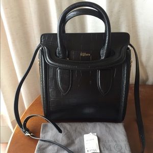 Alexander McQueen Small Crocodile Leather Satchel