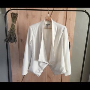 White Draped Blazer Jacket