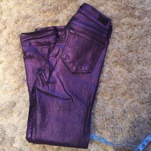 Paige sparkly purple skinny jeans