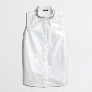 JCrew Factory Jewel-Collar Oxford Shell