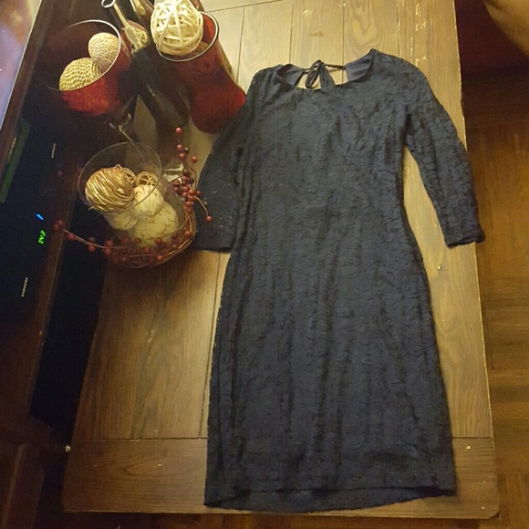 Lace 3/4 Sleeve Short Dress - Picture 1 of 3