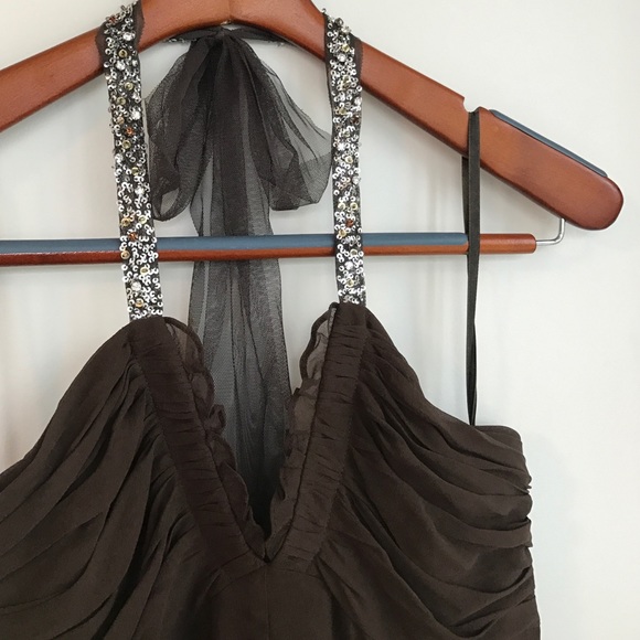 BCBGMaxAzria Dresses & Skirts - BCBG MaxAzria - Halter Cocktail Dress, Brown, 8