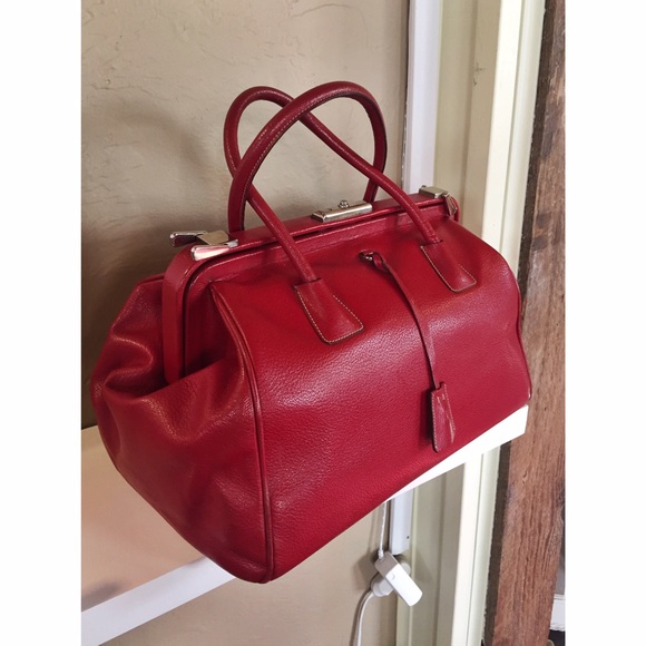 Authentic Vintage Red Prada Doctor Satchel - Picture 2 of 4