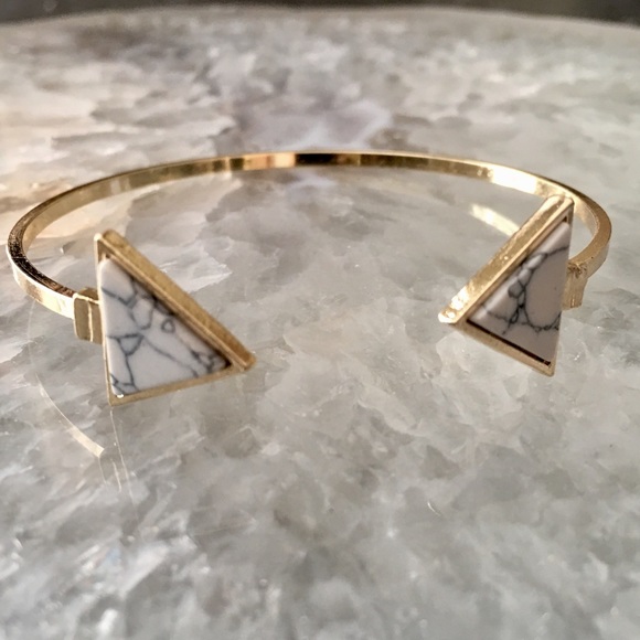 Minimalist Marble Triangle Cuff Bracelet Last 1! - Picture 2 of 4