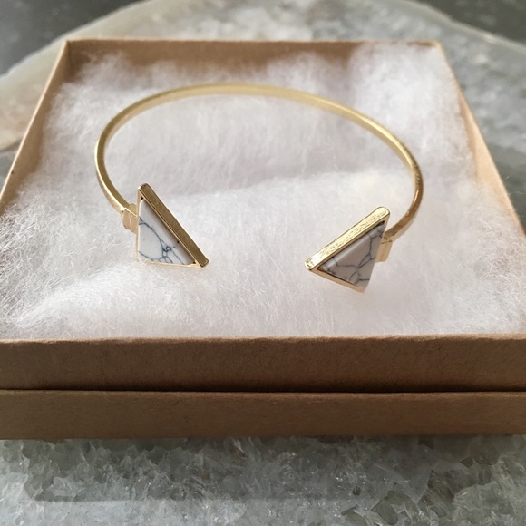 Minimalist Marble Triangle Cuff Bracelet Last 1! - Picture 3 of 4