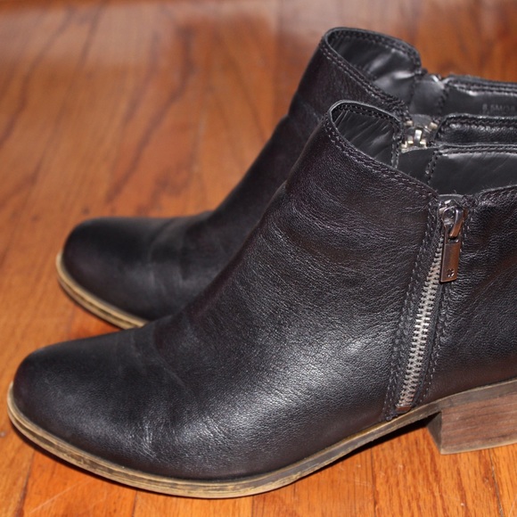 Lucky Brand black leather ankle booties