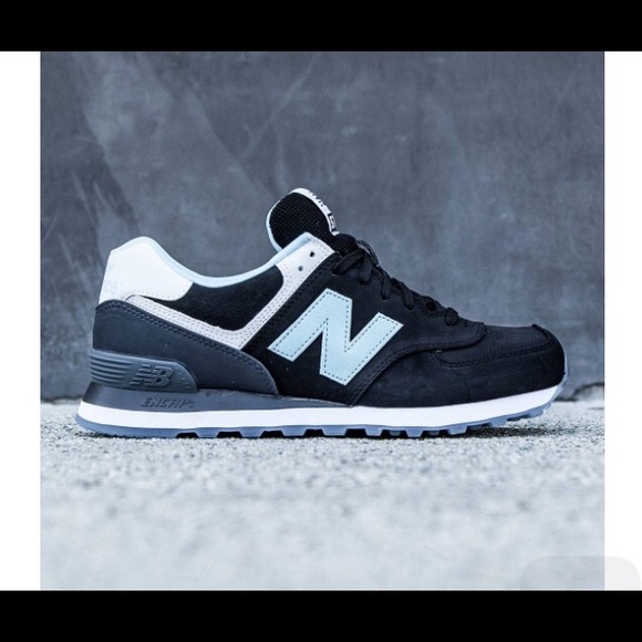 $ FIRM🍬 New Balance 574 black and Tiffany blue - Picture 3 of 3