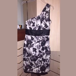 Black and gray one shoulder dress