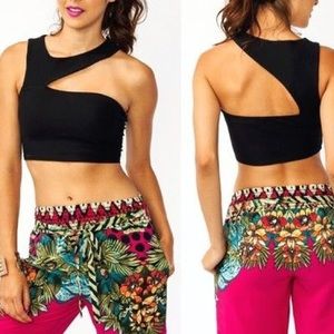 Rehab Asymmetrical Crop Top