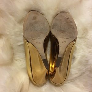 Jimmy Choo Shoes - Gold Jimmy Choo Peep Toe Bello Wedge Jimmy Choo Shoes - Gold Jimmy Choo Peep Toe Bello Wedge
