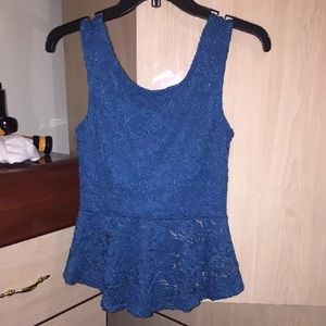 Blue Peplum Top