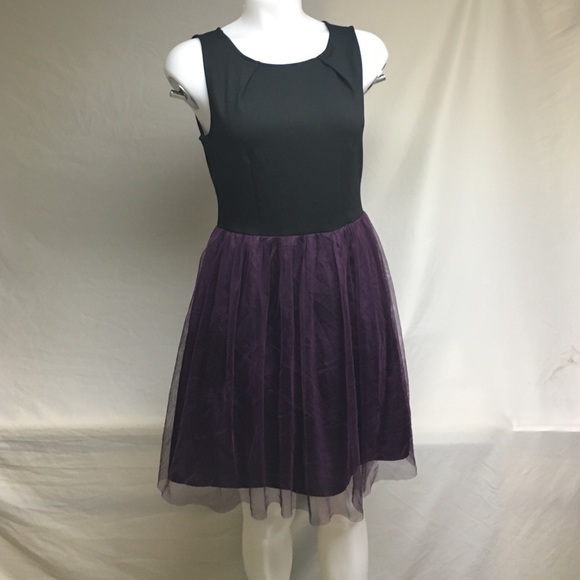 Jack size 6 black & purple sleeveless dress