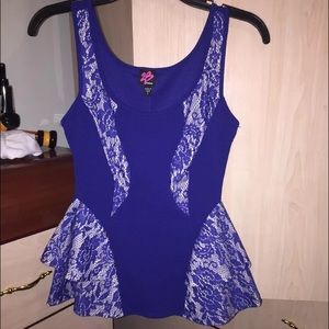Blue Peplum Top