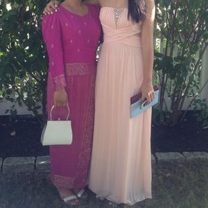 Strapless Long Light Pink Dress