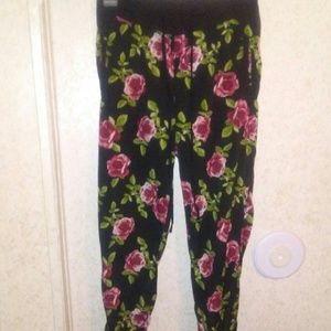 Flower print joggers