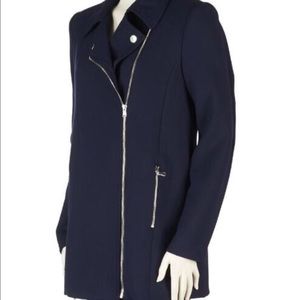 Carmen Marc Valvo Navy Car Coat/Jacket