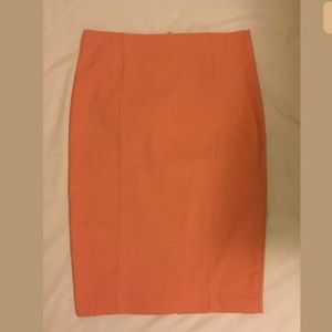 Orange fitted pencil skirt: Size small