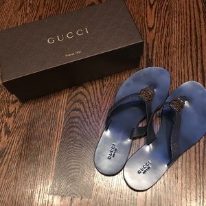 Blue Gucci sandals