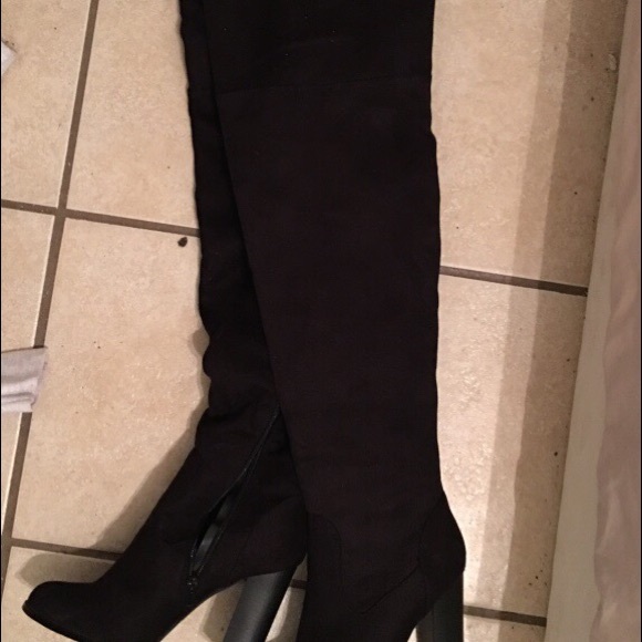 Black over the knee boots women size 8