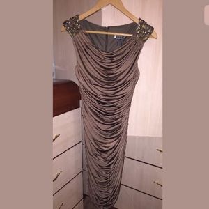 Bronze color fitted dress: Size 2