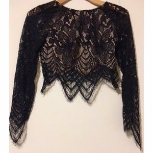 Black Lace Crop Top