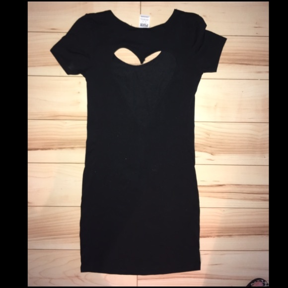 PINK VS Black mini dress with heart shaped cut out