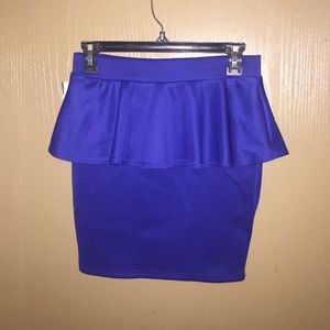 New Blue peplum skirt size S