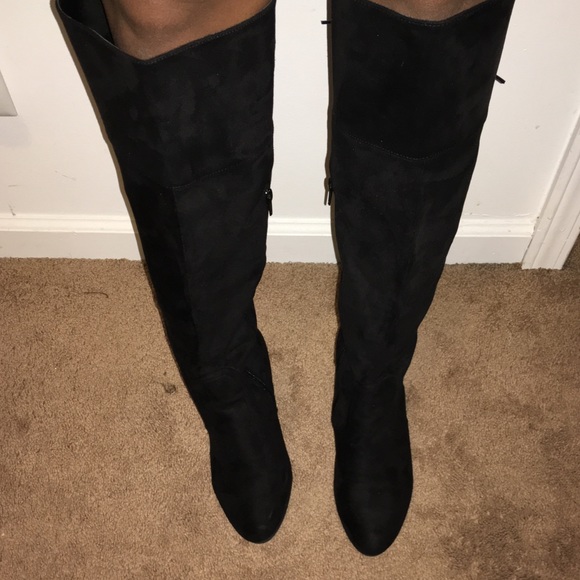 Over the knee suede boots