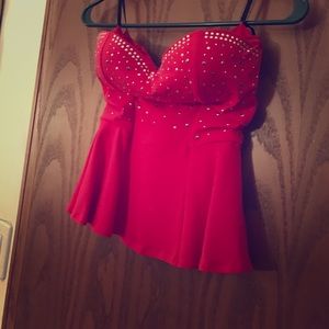 Studded peplum bustier