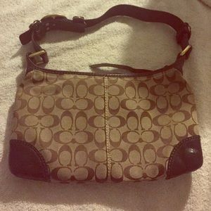Coach Bleecker Signature Lg Zip Hobo Purse