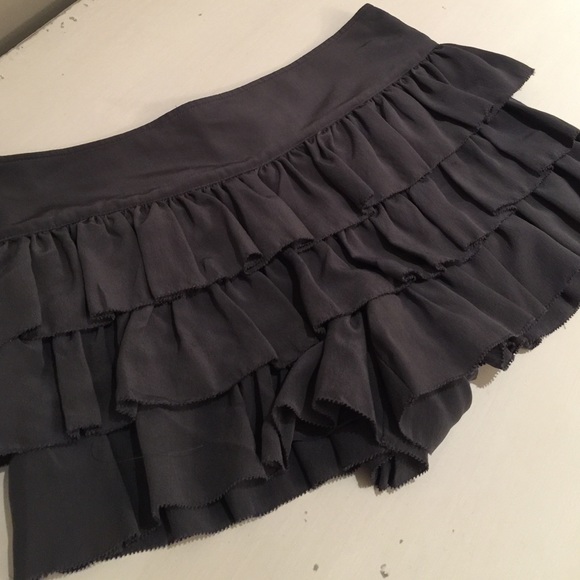 Grey silk shorts