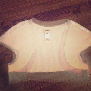 VERA WANG TULE AND SEQUIN VEST