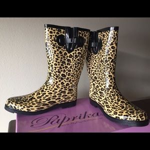 Cheetah print Rain Boots