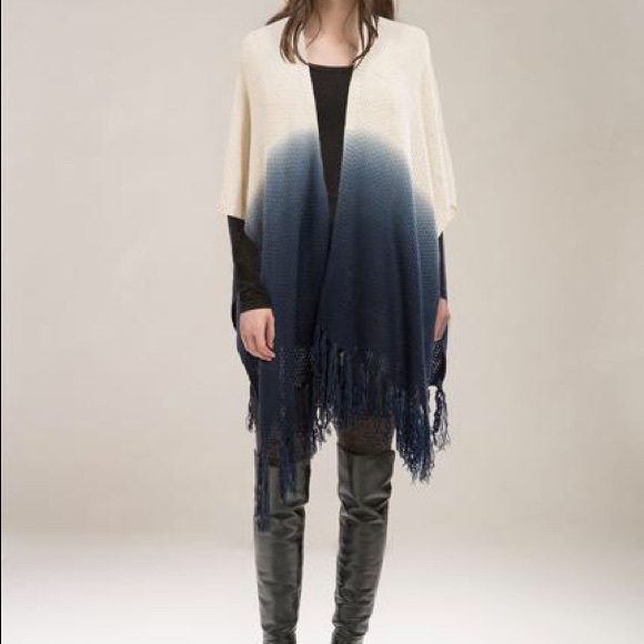 Look by M - Bekka Dip Dye Tassel Poncho