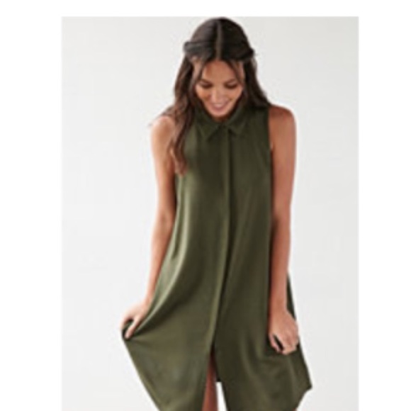 NWT Urban Outfitters sleeveless crepe shirt dress - Picture 1 of 2