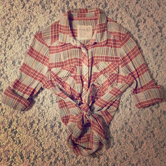 Free People Tops - 🍁🍂FREE PEOPLE BF FLANNEL SHIRT SZ S S 🍂🍁