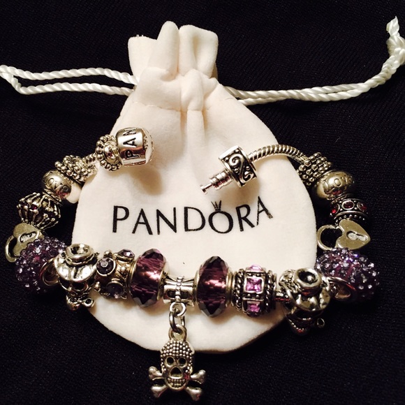 PANDORA Engraved Bracelet with European charms