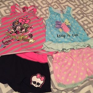 2 pair of matching pajama sets