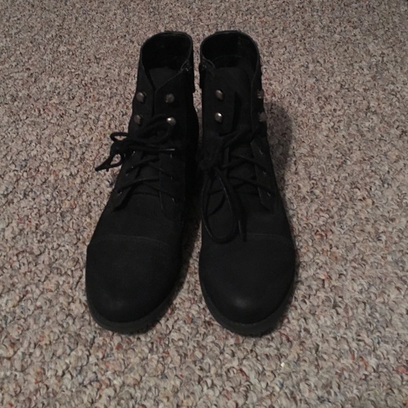 Madden girl black combat boots