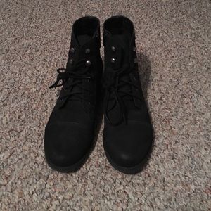 Madden girl black combat boots