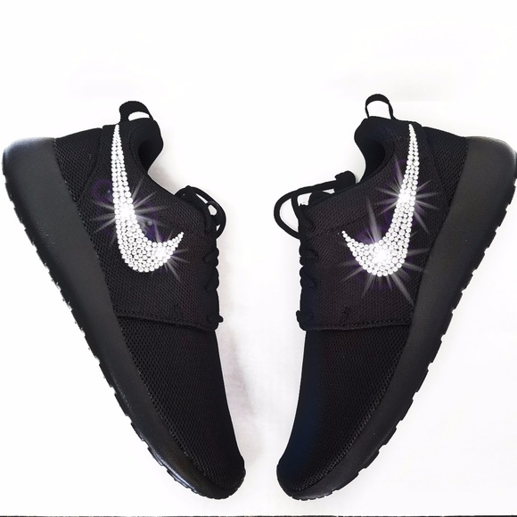 SWAROVSKI Crystal Bling Nike Roshe Black - Picture 2 of 6