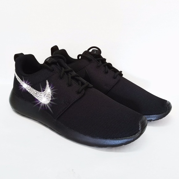 SWAROVSKI Crystal Bling Nike Roshe Black - Picture 4 of 6