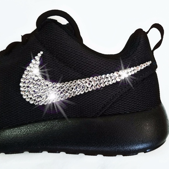 SWAROVSKI Crystal Bling Nike Roshe Black - Picture 3 of 6