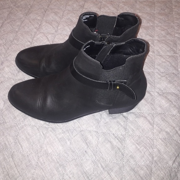 Faux Leather Black Booties