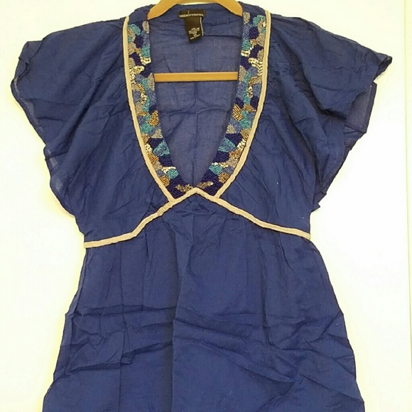 Flutter Sleeve Deep V-neck Blouse - Picture 1 of 4